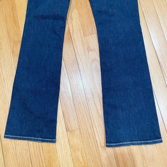 D9 District 9 Slick Womens Bootcut Jeans Size 31 Thick Stitching Dark Wash EUC - Picture 9 of 13